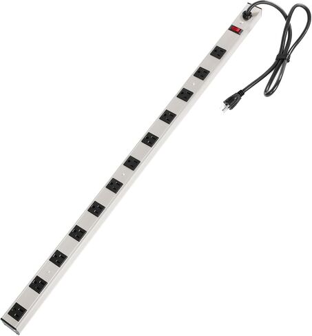 ProHT 6 Outlet Power Strip (03200) with 3ft Power Cord, Metal Housing, 125V/15A, Lighted Combo Switch/ Breaker, ETL Listed in Kuwait