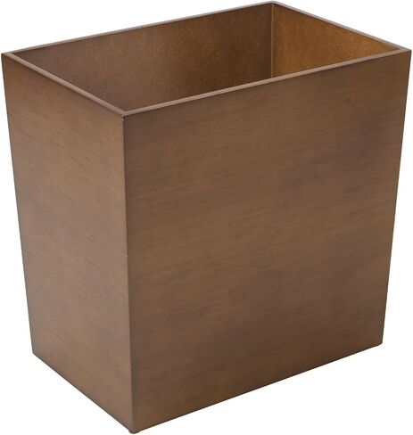 Mdesign مستطيلة القمامة الضيقة Can Wastebasket ، حاوية الحاوية الصغيرة الحمام ، المطبخ ، المكتب المنزلي ، غرفة الحرفية ، قشرة الخيزران ، مجموعة بروك ، بني in Saudi Arabia