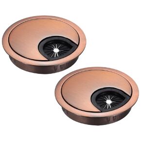 MECCANIXITY 2 Pcs Desk Grommet 1.8 Inch, Zinc Alloy Round Desk Hole Cover Wire Cable Cord Organizer for Home Office Computer Table Cables, 45mm, Black in Kuwait