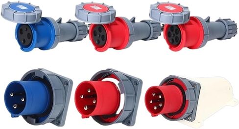 1PCS الصناعي والمقبس 3P/4P/5PIN الموصل الكهربائي 63A 125A IP67WARTHPROOP SOCKET SOCKET SAKET 220V 380V (لوحة مثبتة ، 63A_4P) in Saudi Arabia