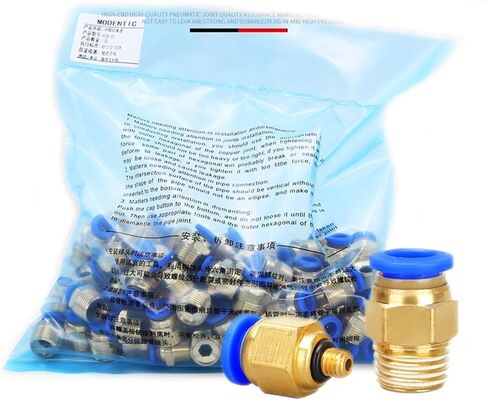 50PCS PC Pneumatic Fitting Air Connector Quick Connecors Fitttings PC4-M5 PC4-01 PC6-01 PC6-02 1/8" 1/4" 3/8" 1/2" Male Thread(6mm,3/8 inch) in Saudi Arabia