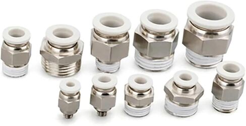 10pcs PC4-01/PC4-02/PC6-02/PC8-01_WHITE موصل الأنابيب السريع للذكور المستقيمة ذات اللمسات الهوائية (PC10-02-أبيض) in Saudi Arabia