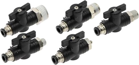 BC Pneumatic Manual Switch Ball Valve 4-12mm Tube Push In Quick Joint Connector Hand Valve To Turn 1/8" 3/8" 1/2" PT Male thread(BC 10mm,3/8 inch) in Saudi Arabia