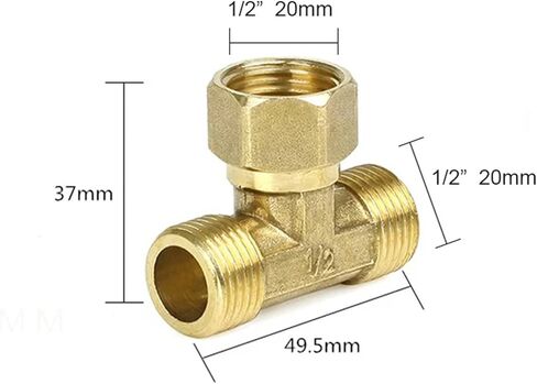 1pcs 1/2 "تجهيزات النحاس 3-way الداخلية والخارجية المفاصل المنقولة (BB) in Saudi Arabia