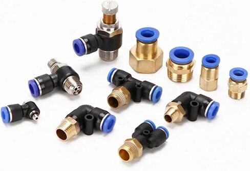 Pneumatic Air Fittings Threaded Connectors PC/PCF/PL/PLF 6/8/10 mm BSPT 1/8 3/8 1/2 1/4 Hose Fitting Male Thread Quick Coupling(8-03,PLF) in Saudi Arabia
