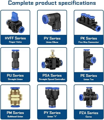 Pneumatic Fitting Pipe Connector Quick Release Coupling 4 6 8 10 12mm PU PV PE HVFF PY PZA PK PM PSA Tube Connectors(PSA,6mm) in Saudi Arabia