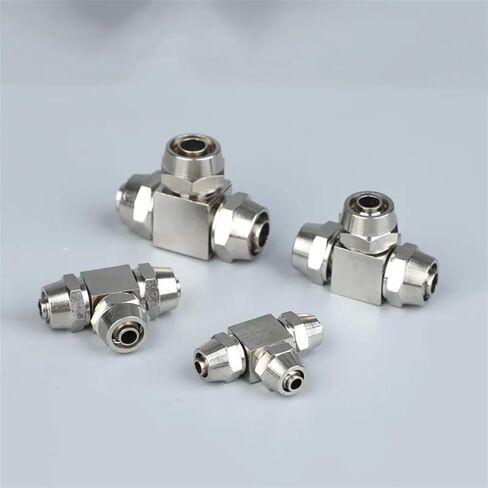 Pneumatic Fast Screw Fittings Reducer Connector T 4/6/8/10/12mm Lock Nut High Pressure Quick Screwing Tee Pipe Connectors(14mm to 12mm) in Saudi Arabia