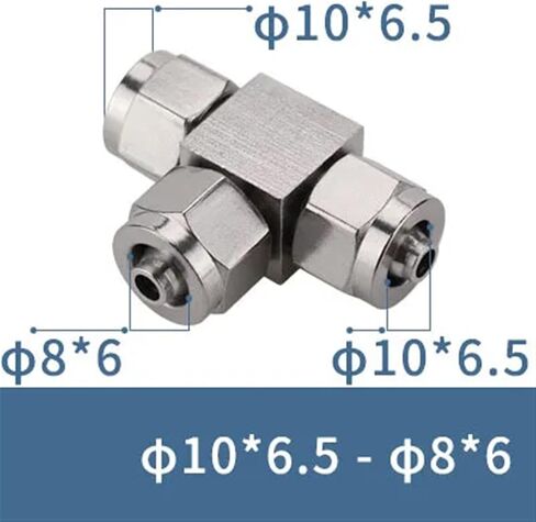 Pneumatic Fast Screw Fittings Reducer Connector T 4/6/8/10/12mm Lock Nut High Pressure Quick Screwing Tee Pipe Connectors(14mm to 12mm) in Saudi Arabia