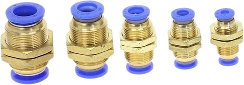PM" Tube One Touch Push Into Gas Connector Brass Quick Fitting 4mm to 12mm OD Hose Air Pneumatic Straight Bulkhead Union(PM-4mm) in Saudi Arabia