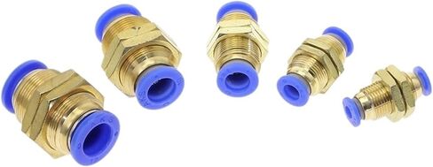 PM" Tube One Touch Push Into Gas Connector Brass Quick Fitting 4mm to 12mm OD Hose Air Pneumatic Straight Bulkhead Union(PM-4mm) in Saudi Arabia