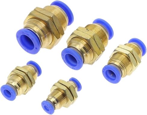PM" Tube One Touch Push Into Gas Connector Brass Quick Fitting 4mm to 12mm OD Hose Air Pneumatic Straight Bulkhead Union(PM-4mm) in Saudi Arabia