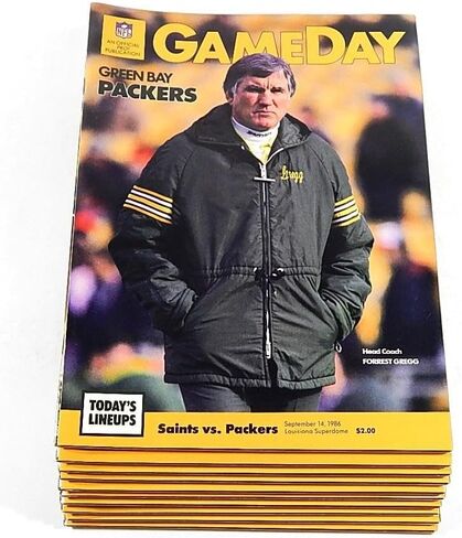 Lot of (10) 1986 Bay Packers vs New Orleans Saints NFL Programs 9/14/86 - NFL Programs in Saudi Arabia