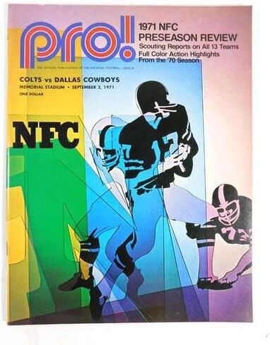 1971 Dallas Cowboys في برنامج Baltimore Colts NFL Football Program 9/3/71 - برامج اتحاد كرة القدم الأميركي in Kuwait
