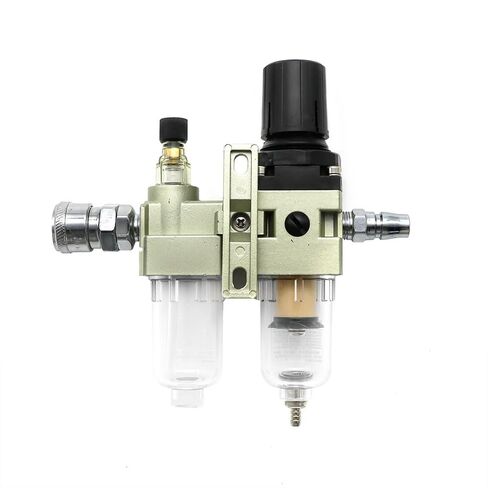 Air Pump Compressor Oil Filter Regulator Trap Pneumatic Water Separator Pressure Manual Drainage Supply AC2010-02 Type(AC2010-02 w PC14mm) in Kuwait