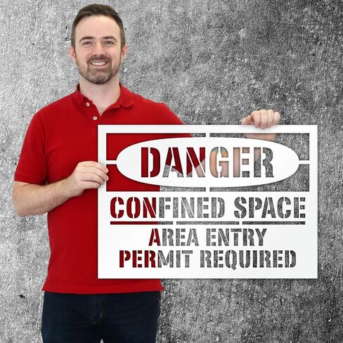 SmartSign 14 × 20 بوصة الخطر تصريح المساحة المساحة الإدخال المطلوبة استنسل قابلة لإعادة الاستخدام مع 2.83 "، 1.85" و 1.5 "ارتفاع حرف ، 63 مل البلاستيك ، الولايات المتحدة الأمريكية الصنع in Saudi Arabia