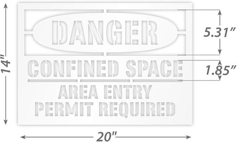 SmartSign 14 × 20 بوصة الخطر تصريح المساحة المساحة الإدخال المطلوبة استنسل قابلة لإعادة الاستخدام مع 2.83 "، 1.85" و 1.5 "ارتفاع حرف ، 63 مل البلاستيك ، الولايات المتحدة الأمريكية الصنع in Saudi Arabia