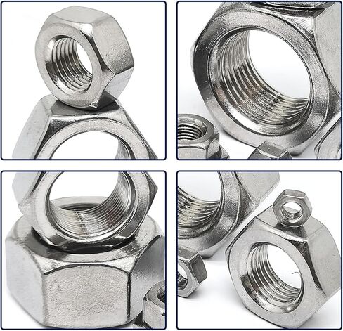 m12x1.25mm hex nut gut ، 304 من الفولاذ المقاوم للصدأ مقاوم المقاوم للصدأ سداسيس القفل ، والفضة ، 5pcs in Kuwait
