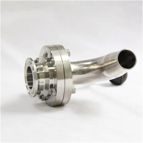 1PCS 2" 45mm-51mm SS304 Stainless Steel Sanitary One Side 2" Tri Clamp One Side Elbow Valve(51mm) in Saudi Arabia