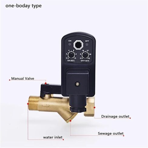 1 PCS 1/2" DN15 1.6Mpa 24V 110V 220V automatic drainer timed air compressed air tank drain valve(220V) in Saudi Arabia