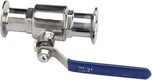 1PCS 1P 3/4" 1" 1-1/2" 2" 304 stainless steel sanitary grade two-way ball valve three-clamp 50.5mm/64mm ferrule type(51mm x Ferrule 64) in Saudi Arabia