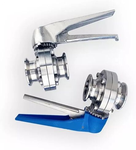 1PCS 1-1/2" 38mm S304 Stainless Steel Sanitary 1.5" Triple Clamp Valve Squeeze Trigger(Plastic Handle) in Saudi Arabia