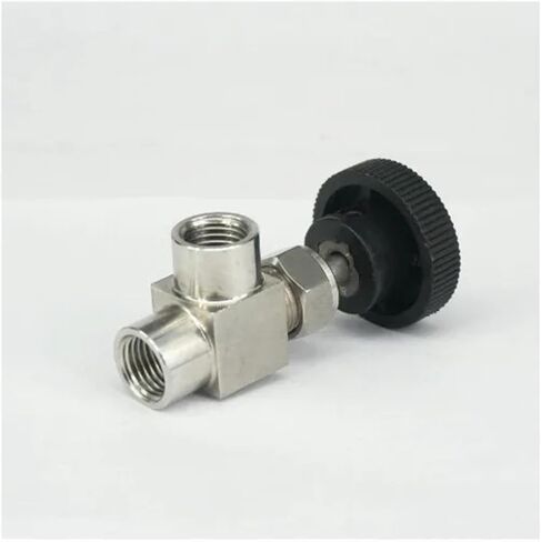 1PCS 1/4" NPT Female Elbow Needle Valve 304 Stainless Steel Flow Control in Saudi Arabia