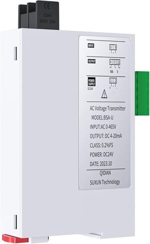1PCS Voltage Transducer Converter DC24V AC0-1000V/800V300V/200V/50V AC Voltage Signal Transmitter Sensor 4-20mA 0-10V 0-5V Output(Output 1-5V_AC220V Power Supply_Input AC0-600V) in Saudi Arabia