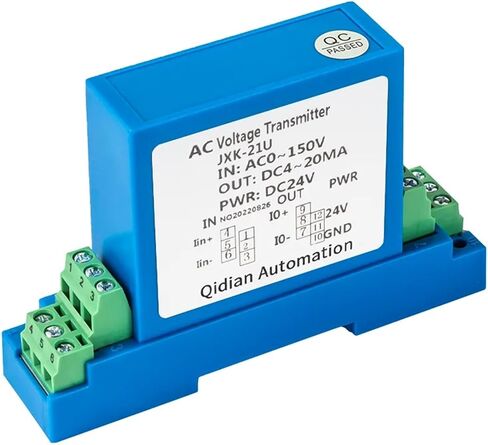 Hall Voltage Transmitter Voltage 35mm Din Rail AC0-20V DC0-20V AC0-150V DC0-150V Hall Signal Isolation Converter(Input AC 0-1000V_DC24V Power Supply_Output 4-20MA) in Kuwait