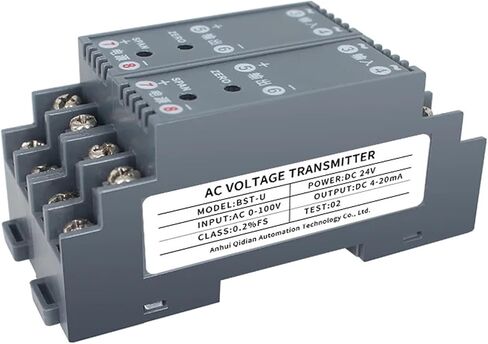 1PCS Voltage Signal Converter Sensor 35mm Din Rail Input AC0-500V AC0-380V AC0-220V AC0-1000V Voltage Transmitter(Output 0-20MA_DC24V Power Supply_Input AC0-380V) in Saudi Arabia