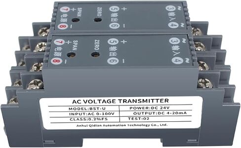 1PCS Voltage Signal Converter Sensor 35mm Din Rail Input AC0-500V AC0-380V AC0-220V AC0-1000V Voltage Transmitter(Output 0-20MA_DC24V Power Supply_Input AC0-380V) in Saudi Arabia