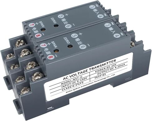 1PCS Voltage Signal Converter Sensor 35mm Din Rail Input AC0-500V AC0-380V AC0-220V AC0-1000V Voltage Transmitter(Output 0-20MA_DC24V Power Supply_Input AC0-380V) in Saudi Arabia