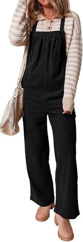 Happy Sailed Womens Corduroy Overalls Winter Fall Casual Sleeveless Adjustable Strap Wide Leg Long Pants Rompers in Saudi Arabia