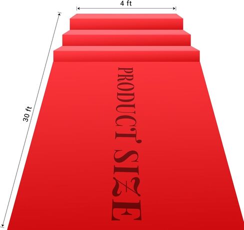عداء السجادة الحمراء للحفلة 140GSM Polyester Fabric Carpet Decorations for Hollywood Thief Party ، Runway Rug Prom Brug (Red ، 3 × 10 قدم) in Kuwait