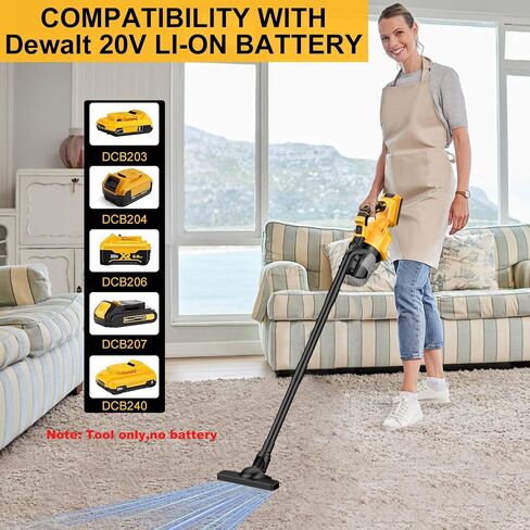 مكنسة مكسورة مناسحة لبطارية DeWalt 20V ، 100 AW AWNHELD PACHUM منظف مع مرشح HEPA قابل للغسل ، فراغ متجر محمول 55CFM للسيارة/الحيوانات الأليفة/السجاد/الأرضيات الصلبة (بدون بطارية) in Saudi Arabia