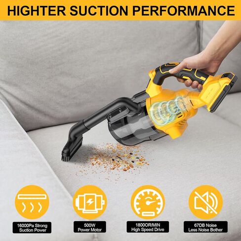 مكنسة مكسورة مناسحة لبطارية DeWalt 20V ، 100 AW AWNHELD PACHUM منظف مع مرشح HEPA قابل للغسل ، فراغ متجر محمول 55CFM للسيارة/الحيوانات الأليفة/السجاد/الأرضيات الصلبة (بدون بطارية) in Saudi Arabia