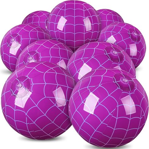 12 Pack Girl Spider Beach Ball 7.87 "Bulk for Summer Pool and Beach Game Gifts and Purple and Blue Spider Web Party Supplies and End of the Year Class Party Decorations in Saudi Arabia