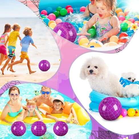 12 Pack Girl Spider Beach Ball 7.87 "Bulk for Summer Pool and Beach Game Gifts and Purple and Blue Spider Web Party Supplies and End of the Year Class Party Decorations in Saudi Arabia