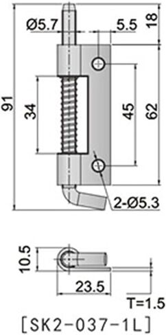 الفولاذ المقاوم للصدأ 304 المفصلية الربيع SK2-037-3SL مفصلات 1PCs in Saudi Arabia
