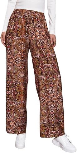 Women Pants Wide Leg High Waist Palazzo Pants Casual Loose Flowy Lounge Pant Boho 2025 Fall Vacation Outfits with Pockets in Saudi Arabia