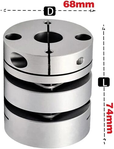 D68L74 Aluminum Alloy D68L74 Double Diaphragm Coupling Elastic Connector D68mm L74mm Ball Screw Step Servo Motor Encoder CNC 1Pcs in Saudi Arabia