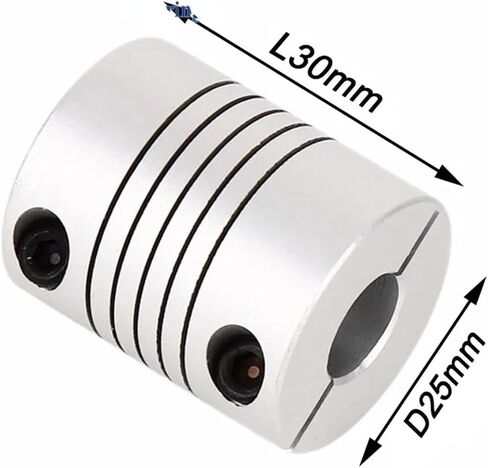 Aluminum Alloy 3D Printer DIY Parts Elastic Winding Coupling D25L30 5/6/6.35/7/8/9/10/11/12mm Clamping Top Screw Encoder 1Pcs(5x12) in Kuwait