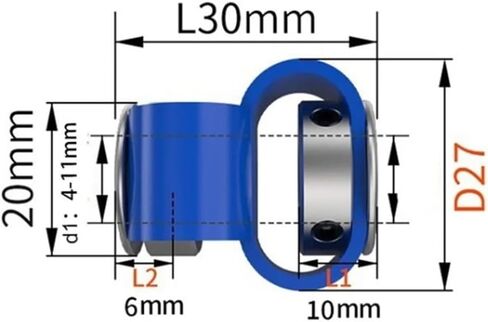 D27L30 Coupling D27L30 S-Type Plastic Flexible Eccentric Declination Plastic Elastic Motor Encoder 8-Shaped Coupling Coupler 1Pcs(8X8) in Kuwait