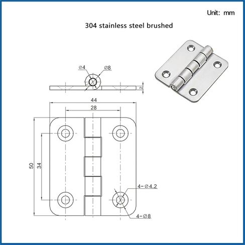 Thick Brushed 304 Stainless Steel Door Hinges 1Pcs in Saudi Arabia