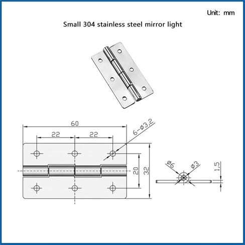 Automatic Folding Mirror Hinge Stainless Steel 1Pcs(Large) in Saudi Arabia