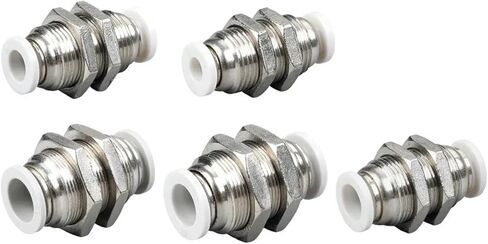 5/10/20pcs PM Pneumatic compressor Air Hose Quick Connector Kit Tube Pipe Straight Bulkhead Fitting Tubing Adapter 4 6 8 12 8mm(NUT,20pcs) in Saudi Arabia