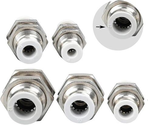 5/10/20pcs PM Pneumatic compressor Air Hose Quick Connector Kit Tube Pipe Straight Bulkhead Fitting Tubing Adapter 4 6 8 12 8mm(NUT,20pcs) in Saudi Arabia