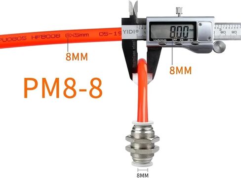 5/10/20pcs PM Pneumatic compressor Air Hose Quick Connector Kit Tube Pipe Straight Bulkhead Fitting Tubing Adapter 4 6 8 12 8mm(NUT,20pcs) in Saudi Arabia
