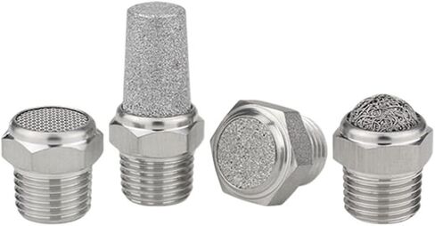 304 كاتم الصوت الفولاذ المقاوم للصدأ مع نهاية مسطحة ونهاية مدببة 1/8 "1/4" 3/8 "1/2" كاتم الصوت العادم هواء الهواء الهوائي (نوع المعبد ، 1 ") in Saudi Arabia