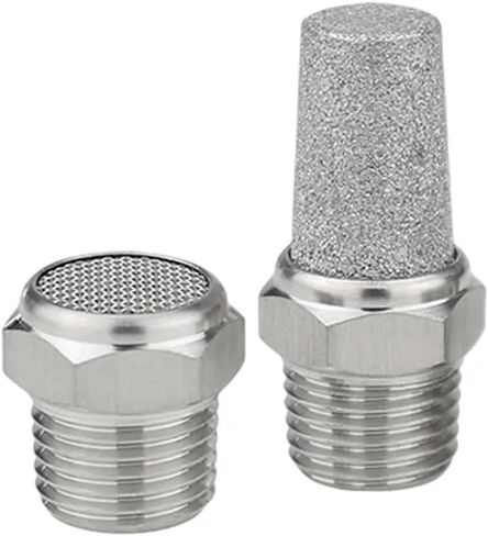 304 كاتم الصوت الفولاذ المقاوم للصدأ مع نهاية مسطحة ونهاية مدببة 1/8 "1/4" 3/8 "1/2" كاتم الصوت العادم هواء الهواء الهوائي (نوع المعبد ، 1 ") in Saudi Arabia