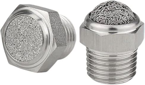 304 كاتم الصوت الفولاذ المقاوم للصدأ مع نهاية مسطحة ونهاية مدببة 1/8 "1/4" 3/8 "1/2" كاتم الصوت العادم هواء الهواء الهوائي (نوع المعبد ، 1 ") in Saudi Arabia